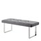 Alonso PU Leather/Velvet Tufted Square Metal Leg Bench With Gold/Chrome Legs